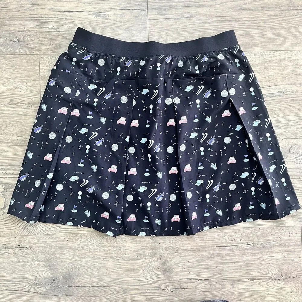 KYODAN Golf Activewear Skirt Skort Gold Print Size P/S